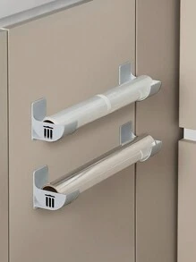 4 件/2 对粘性可调节厨房收纳架 - 无需钻孔，多功能收纳架，可存放保鲜膜、垃圾袋等 - 非常适合橱柜、冰箱和雨伞