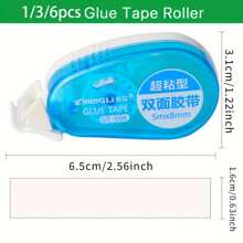 1 件新型高粘度双面胶带，8 毫米 X 196.85 英寸，适用于剪贴簿、工艺品、手工办公文具和办公用品