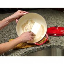 Mercer Culinary Enameled Cast Iron Round Dutch Oven, 6 Qt., Navy Blue - Red - View 8