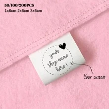 Customizable 50-200 Polyester Fiber Plastic Personalized Sewing Labels For Company Shops And Clothing. Washable, Suitable For Clothing Studios, Men's And Women's Clothing Collars, Name Fabric White Labels, Multi-Color Designs, Exquisite Embroidered Personalized Handmade Labels, Suitable For Clothing, Bags, Dresses, T-Shirts, Hats, Scarves, School Uniforms, Bed Sheets, Socks, School Bags, Etc. Highly Decorative, Reusable, Multifunctional, Fashionable And Exquisite, High Quality, Customizable, Personalized, Unique, Suitable As Gifts For Her, Boyfriend, Girlfriend, Father, Mother, Family, Friends, Son, Daughter, Students, Employees, Children, Offices, Tea Rooms, Schools, Homes, Etc. - White - View 3