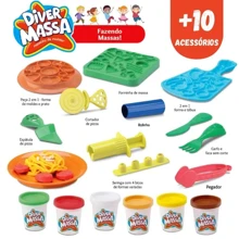 Kit Massinha de Modelar Infantil C/ Acessórios Diver Massa Fazendo Massas - Divertoys 8058 - Multicolorido - Visão 2