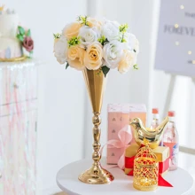 GOQODO 6件套波西米亚风人造花瓶装饰，几何婚礼中心摆件，金/银色金属花架。适用于情人节、斋月、开斋节、中国新年、圣帕特里克节、狂欢节、婚礼、晚宴、房间装饰、厨房装饰、室内外装饰、庆祝活动。 - 彩色 - 查看 6