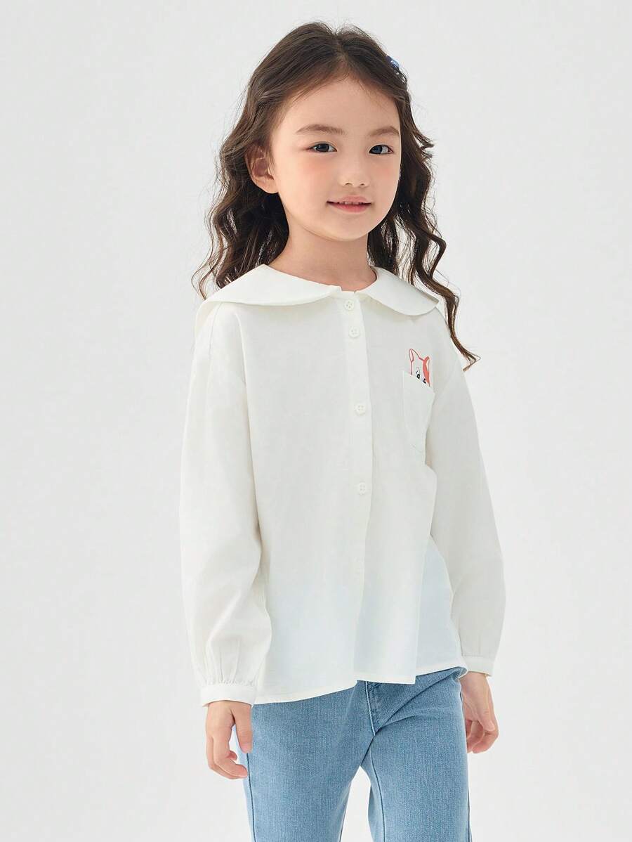 Balabala 女童大領長袖襯衫，春季嬰兒襯衫