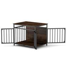 Furniture Style Dog Crate Chew-Resistant Dog Cage With Three Doors-Coffee - Chocolate Brown - View 1
