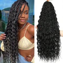 Göttin Boho Box Zöpfe Häkel Haar, 1-7 Packungen 18/24 Zoll Boho Häkel Zöpfe für Frauen, synthetisches Flechthaar