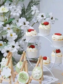 1pc Reuzenradvormig 6-laags metalen displayrek, gebruikt voor het decoreren en organiseren van collecties, cupcake-standaards, creatieve bruiloftsdecoratie en gepersonaliseerde desserttafels, geschikt voor beeldjes, poppen, sieraden, jubileum, verjaardag en feest