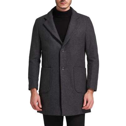 Men's Classic Wool Blend Pea Coat Outwear Blazer Suit