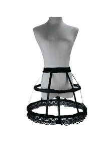 1 pezzo Sottogonna per donna in bianco/nero, per 4 stagioni, fresca per l'estate, sottogonna corta, sottogonna stile Lolita, sottogonna voluminosa per abito da sposa, sottogonna asimmetrica, sottogonna con 2 stecche in pizzo, sottogonna a forma di zucca con 2 stecche, sottogonna a forma di barile con 3 stecche, sottogonna con bordo in chiffon con 2-4 stecche, sottogonna a doppio bordo con 3-4 stecche, sottogonna a croce con 4 stecche, sottogonna con fessura aperta con 5 stecche, gabbia a più strati in acciaio forato, sottogonna stile barocco e Rococo regolabile, adatta per matrimonio, festa, esibizione, cosplay