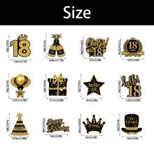 12 件 18/21/30/40/50/60/70/80 岁黑金生日派对纸杯蛋糕装饰精选，生日快乐纸杯蛋糕装饰生日派对装饰用品 - 黑金 - 查看 10