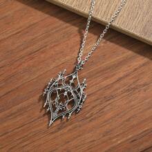 Collier pendentif vintage gothique cœur creux château, collier minimaliste à la mode pour femmes, cadeau de fête