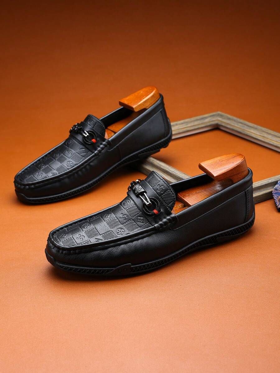 Men's Fashionable Patchwork Plaid & Solid Color Low-Top Loafers, Suitable For Parties, Gatherings, Casual, Travel, Camping, Beach, Outdoor Sports, Versatile Personalized Business Shoes