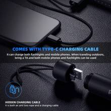 PHILIPS 1 szt. Latarka ładowana przez USB Mocna latarka o bardzo długim promieniu Przenośne domowe światła LED z 4 trybami oświetlenia Przetrwanie na świeżym powietrzu Oświetlenie zewnętrzne Awaria zasilania Światła awaryjne Do pracy w terenie, oświetlenie drogowe, piesze wędrówki, wspinaczka, prezenty na Święto Dziękczynienia i Boże Narodzenie