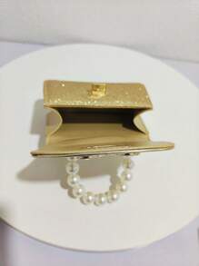 Children's Fashion New Butterfly Pearl Handbag, Holiday Gift, PU Leather Butterfly Lock Stylish Pouch, Princess Mini Wallet Purse For Girls - one-size - View 10