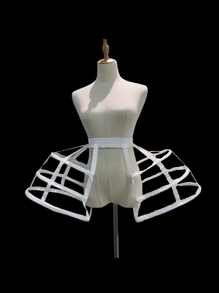 1 pezzo Sottogonna per donna in bianco/nero, per 4 stagioni, fresca per l'estate, sottogonna corta, sottogonna stile Lolita, sottogonna voluminosa per abito da sposa, sottogonna asimmetrica, sottogonna con 2 stecche in pizzo, sottogonna a forma di zucca con 2 stecche, sottogonna a forma di barile con 3 stecche, sottogonna con bordo in chiffon con 2-4 stecche, sottogonna a doppio bordo con 3-4 stecche, sottogonna a croce con 4 stecche, sottogonna con fessura aperta con 5 stecche, gabbia a più strati in acciaio forato, sottogonna stile barocco e Rococo regolabile, adatta per matrimonio, festa, esibizione, cosplay