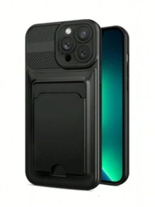 Funda Para Iphone 12 pro Con Tarjetero en la Parte Trasera - Negro - Ver 1