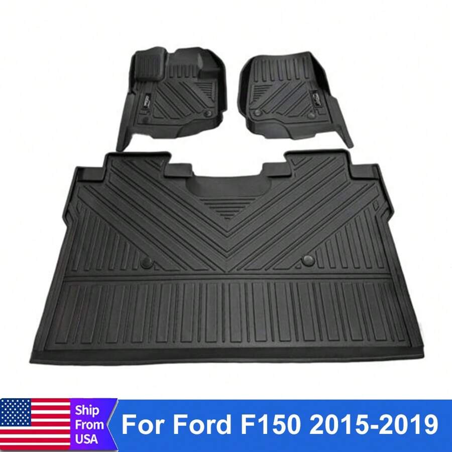 Car Floor Mat All Weather Rubber Automotive Floor Liner For For D F-150 2015-2023