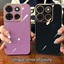 Nueva funda protectora de teléfono de lujo, de alta gama, duradera, resistente a golpes y de TPU suave - Negro - Ver 4