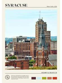 1 pieza Póster de escena de viaje a Nueva York con pintura en lienzo de las Montañas Catskill, Central Park y el Valle del Río Hudson para decoración de oficina y hogar sin marco