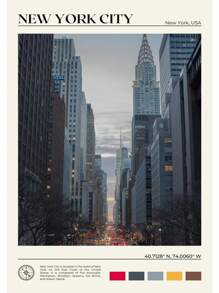 1 pieza Póster de escena de viaje a Nueva York con pintura en lienzo de las Montañas Catskill, Central Park y el Valle del Río Hudson para decoración de oficina y hogar sin marco