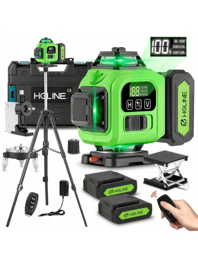 ONEVAN Livelli laser 4D a 16 linee Strumento di livellamento di misurazione autolivellante a 360° orizzontale verticale a linea verde