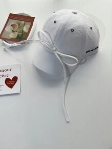 1pc Soft Crown Y2K Niche Lace Bowknot Peaked Baseball Cap, Women Breathable Outdoor Sun Protection Hat, Sweet Elegant Summer/Spring Look