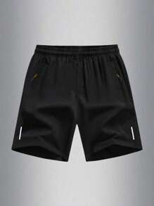 1 pieza Shorts de deporte casuales de unicolor para adolescentes y niños, ropa versátil para exteriores, verano