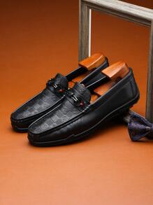 Men's Fashionable Patchwork Plaid & Solid Color Low-Top Loafers, Suitable For Parties, Gatherings, Casual, Travel, Camping, Beach, Outdoor Sports, Versatile Personalized Business Shoes