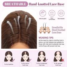 100%真人发片，女士专用，单丝顶，适合头发稀疏人群，8*12厘米顶，丝绸蕾丝底座，夹式接发 - 巧克力棕 - 查看 10