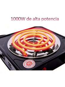 Parrilla Portatil  Electrica 1 Quemador Con Asa Placa Acero Color Negro - Tipo de Enchufe A USA (110-127V) - Ver 3