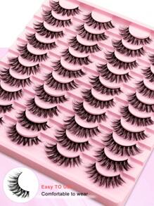 20 Paar 3D Kunstmink Wimpern, 3D Faser Falsche Wimpern Set beinhaltet Wimpernkleber, Wimpern Isolator, Entfernungsflüssigkeit, Pinzette, Wimpernbürste, geeignet für Hochzeit, Party, täglichen Gebrauch, können separat erworben werden Wimpernbüschel Set, Wimpern, Falsche Wimpern