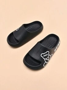 Dép xỏ ngón bằng xốp cho trẻ em, đế mềm chống trượt nhẹ họa tiết hoạt hình dễ thương dành cho trẻ mới biết đi/trẻ lớn, dép xỏ ngón thoải mái trong nhà ngoài trời thường ngày mau khô cho bé trai và bé gái - màu đen - Xem 4