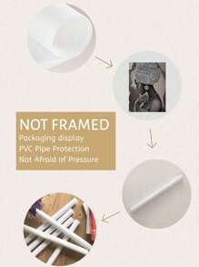 1 幅抽象油画银色闪光刺绣、无框墙壁艺术海报、现代卧室和客厅装饰 - 卡其色 - 查看 7