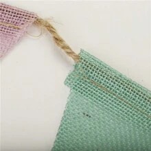 1 件三角旗横幅 12 面多色彩旗仿亚麻横幅，生日派对盛大开幕圣诞节婚礼装饰品，多功能悬挂家庭派对用品 - 彩色 - 查看 10