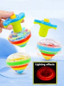 1 件有趣的 LED 音乐陀螺玩具、闪光旋转陀螺玩具、发光音乐旋转玩具、黑暗派对用品、生日礼物、圣诞礼物（部分零件颜色随机） - 彩色 - 查看 4