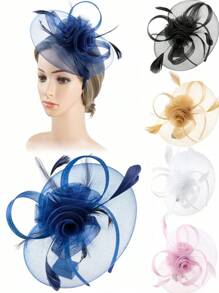 HITYfascinator 1 pièce Serre-tête Fascinator en polyester, toutes saisons