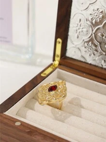 1 件可调节宫殿金属合金水钻装饰戒指，婚礼派对节日珠宝礼物，适合女性 - 戒指 - 查看 14