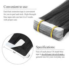 女士真人发接发，巴西直发，胶带式，自粘式 - S1 - 查看 4