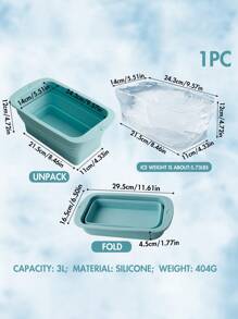 1 pieza Molde de silicona plegable extra grande para hielo, capacidad de 3L, apto para remojar en frío o enfriar, molde de hielo reutilizable, aplicable para bañeras de hielo, molde de hielo extra grande