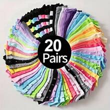 20 Pairs Of Candy Color Socks, Casual Breathable Low Top Socks, Women's Stockings And Stockings - 彩色 - 查看 2