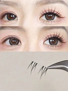 120pcs Natural-Looking Short Stem Transparent Fan-End False Eyelashes, Large Capacity For Beginners, Self-Adhesive Cluster Lashes