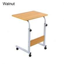 Height Adjustable Laptop Table With Rollers Over Sofa Bed Desk Computer Notebook Trolley Tray 90*80*40cm - Walnut - View 4