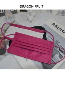 10片装玫瑰红口罩，粉红腮红，红茶，一次性樱花粉，酒红色，亮红色唇膏 - 彩色 - 查看 5