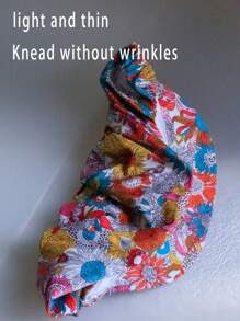 1pc Floral Printed Polyester Hair Band, Soft, Sweat-Absorbent, Dustproof, Adjustable, Breathable, , Washable, Oil-Resistant, Non-Pilling, Well-Crafted, Suitable For Restaurant, Kitchen, Workshop, Travel, Fashion, Work