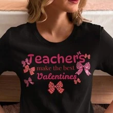 Teachers Make The Best Valentines T-Shirt, Gift For Teacher, Teacher Appreciation, Valentine's Day Tee, Teacher Gift Shirt, Love Teacher - Black - View 1