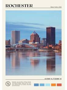 1 pieza Póster de escena de viaje a Nueva York con pintura en lienzo de las Montañas Catskill, Central Park y el Valle del Río Hudson para decoración de oficina y hogar sin marco