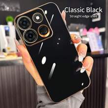 Nueva funda protectora de teléfono de lujo, de alta gama, duradera, resistente a golpes y de TPU suave - Negro - Ver 2