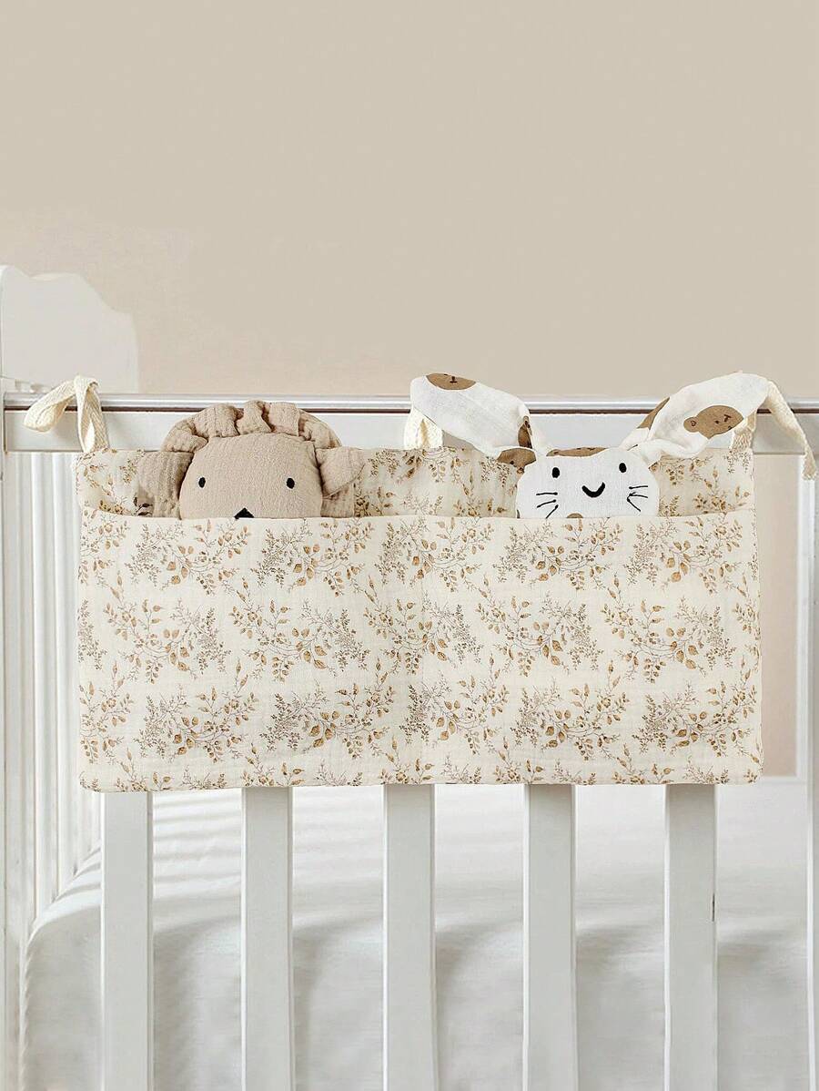 1 túi đựng đồ treo nôi em bé, túi đựng đồ cho xe đẩy trẻ em đựng tã, bình sữa, đồ chơi, v.v., túi đựng đồ cho phòng trẻ em Valentine - lá khaki - Xem 1