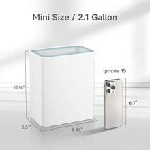 Small Metal Trash Can, 2.1 Gallon Slim Trash Can For Bathroom, Wastebasket Garbage Bin For Bedroom, Office, Kitchen, Under Sink (White) Home Bathroom Decor