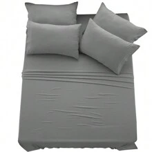 LUX DECOR 6-Piece Embroidered Bed Sheet Set – Brushed Microfiber, Deep Pocket, Lightweight & Breathable – Graduation Gifts, Home Decor, Sleep Protection For Dorms, Student Beds, Back‑To‑School Gift, Soft Bed Linens, Comfortable Sleep, Luxury Bed Set, Valentine's Day Bedroom, Spring Bedding Refresh, Guest Room Essentials, Dorm Room Bedding, Premium Bed Linens, Easy Care Sheets, Hypoallergenic Fabric, Year-Round Comfort, Master Bedroom Update, Matching Bedding Set, Hotel Quality Linens - 深灰色 - 查看 8