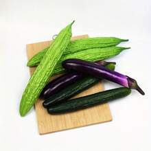 1pc Artificial Fake Vegetable Model, Realistic Cucumber, Eggplant And Bitter Gourd Prop, For Photography, Film/TV And Kitchen Decor Display Gifts Birthday Graduation - Multicolor - View 7